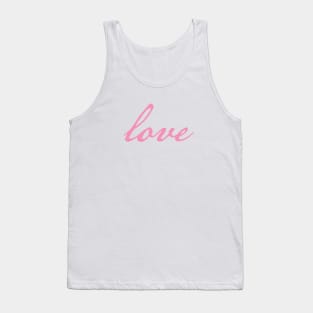 Love Minimal Typography Pink Script Tank Top